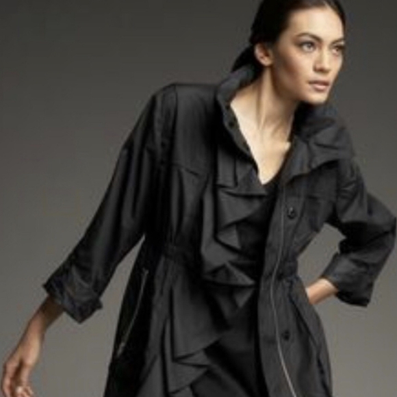 Ali Ro Ruched Ruffle Anorak Jacket - Picture 12 of 13